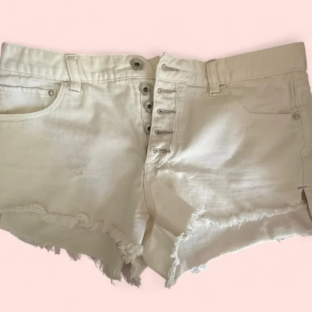 Free-people Women's White and Cream Shorts